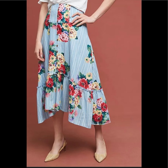 Anthropologie/Maeve Claudette Midi Skirt Size 14 - Picture 2 of 9